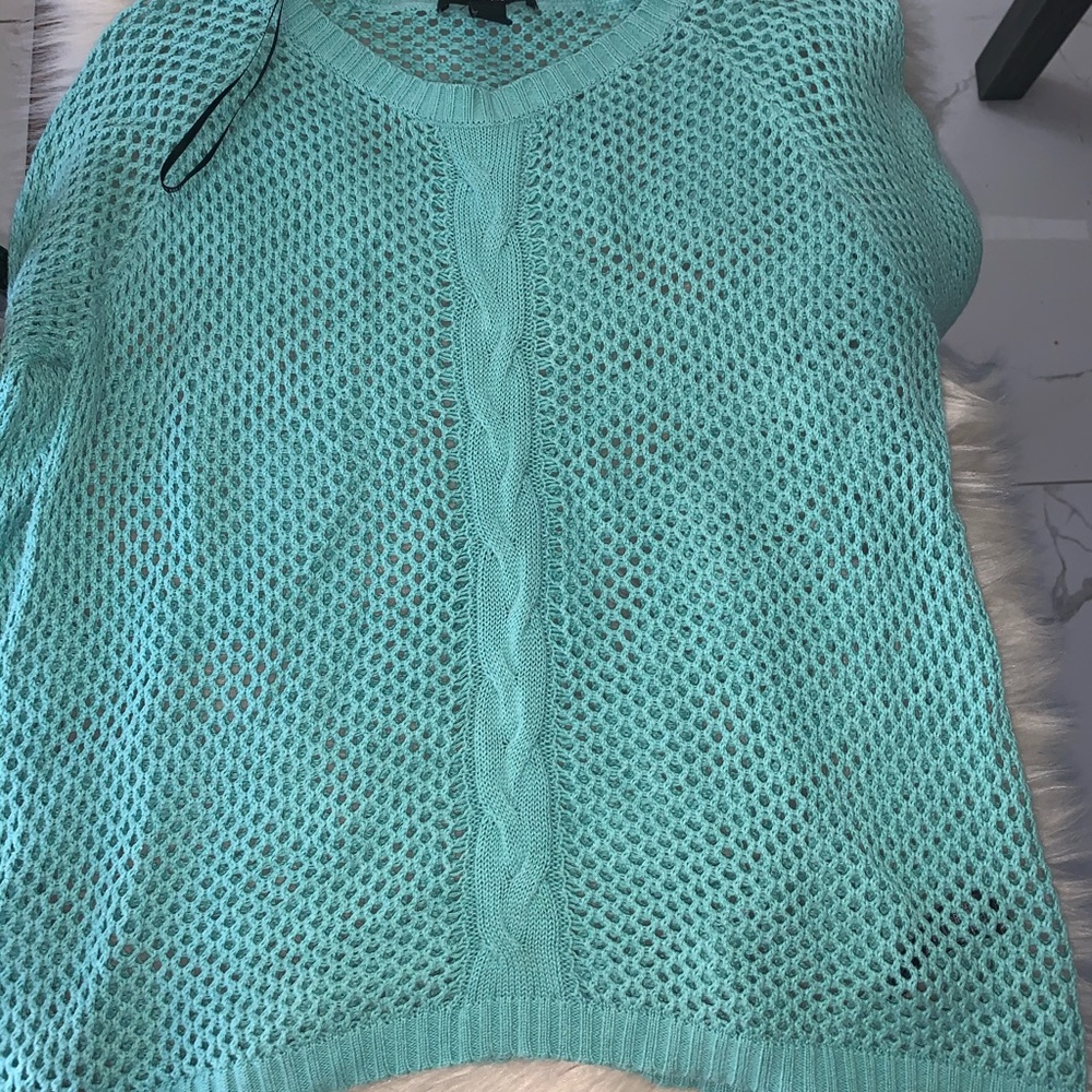Teal beach sweater